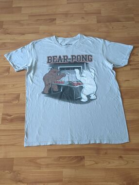 urban pipeline Mens Light Gray Bear Pong Graphic Logo Tee, L